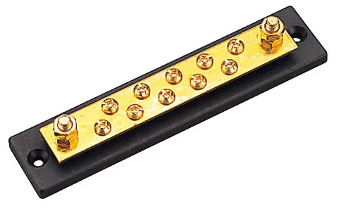 426671-1 – SEA DOG Busbar, Flat Strip Type 10 Stud Terminal/ 2 Screw Terminal 5-3/4 Inch Length x 1-1/4 Inch Width Br...